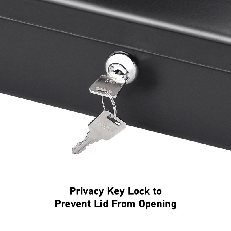 Compact Steel Cash Safe with Key Lock and Foldable Handle