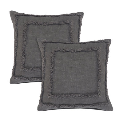 Ensemble de coussins contemporains en coton uni