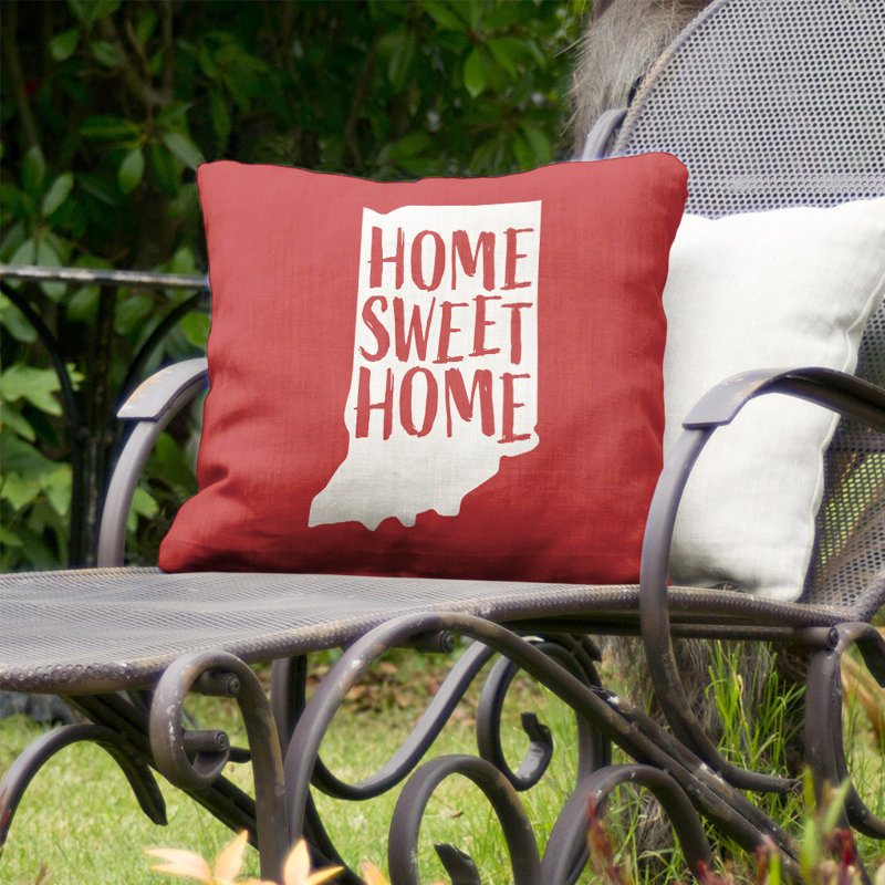 Coussin intérieur/extérieur doux pour la maison, 26 po x 26 po, Washington, Rouge