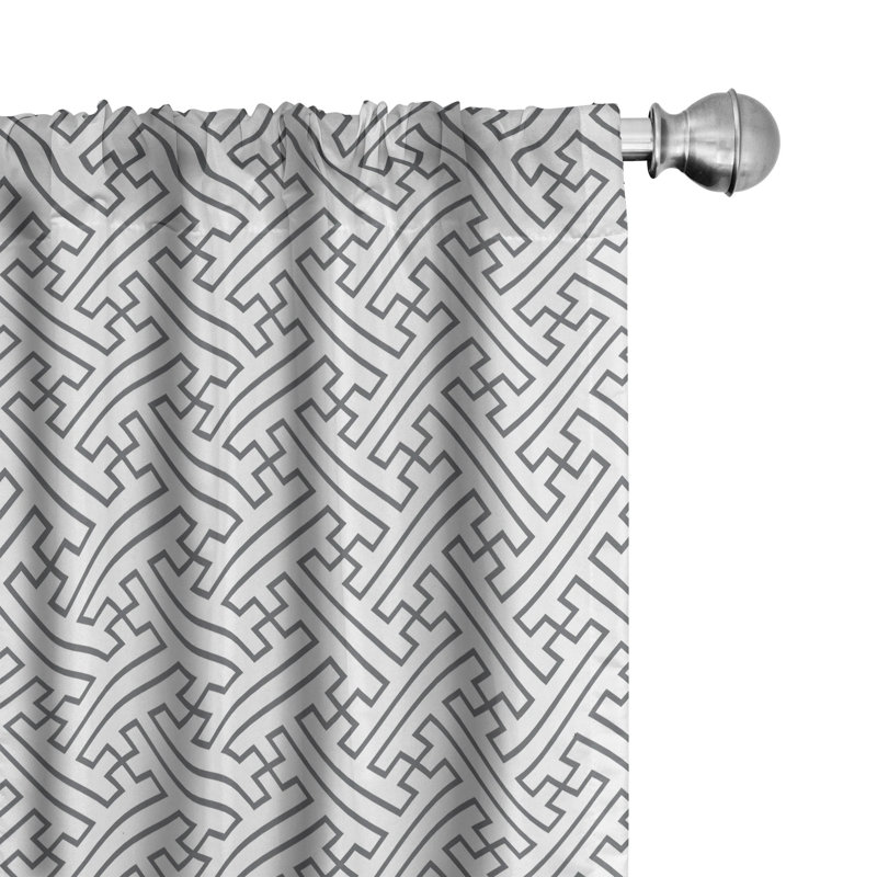 Geometric Semi-Sheer Rod Pocket Curtain Panels, 28" W x 95" L