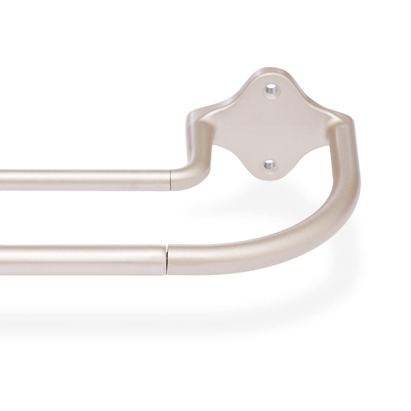 Chazz Adjustable 122cm to 224cm Double Curtain Pole, Nickel