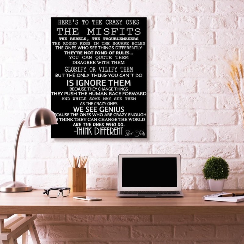 «Crazy Ones Inspirational Quote Word Design», impression sur toile, Toile tendue, H 48 po x l 36 po