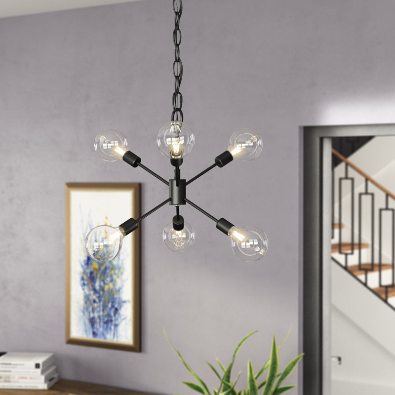 Lustre sphérique Spoutnik à 6 lumières Toler, Noir