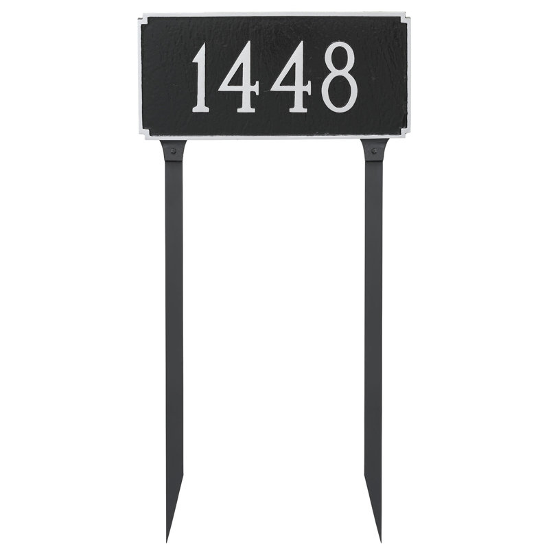 Plaque d'adresse sur 1 ligne Madison, Blanc / Noir, Oui