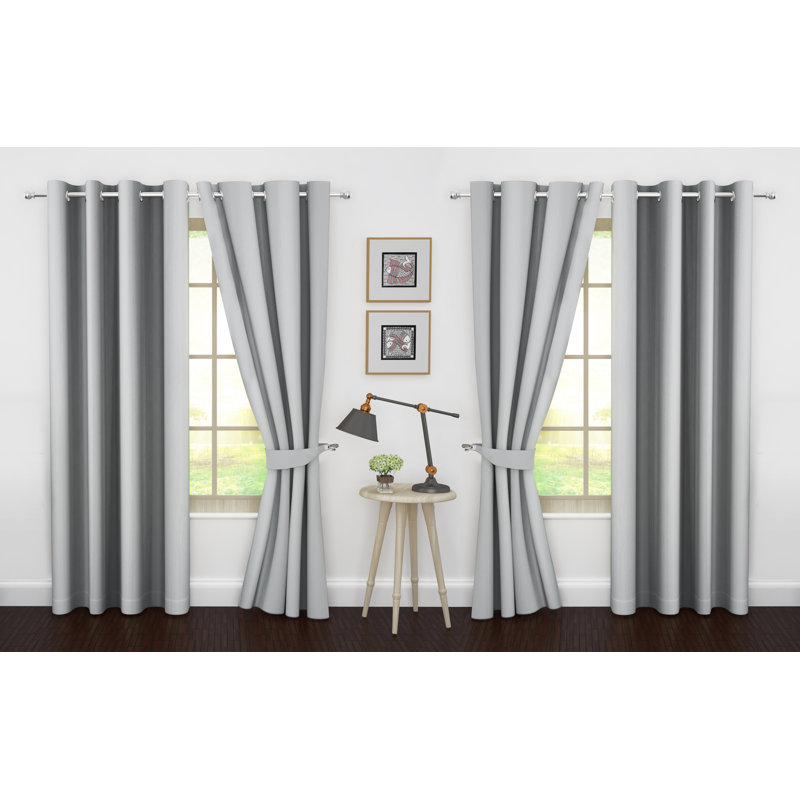 Paire de rideaux occultant et isolants avec œillets , Gris acier, 46 po x 63 po