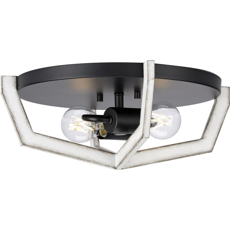 Flush Mount, Matte Black/Brushed Nickel