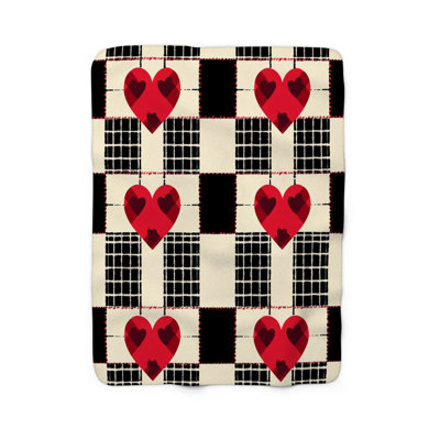 Affectionate Plaid Design - Couverture en sherpa de qualité supérieure 1 pièce