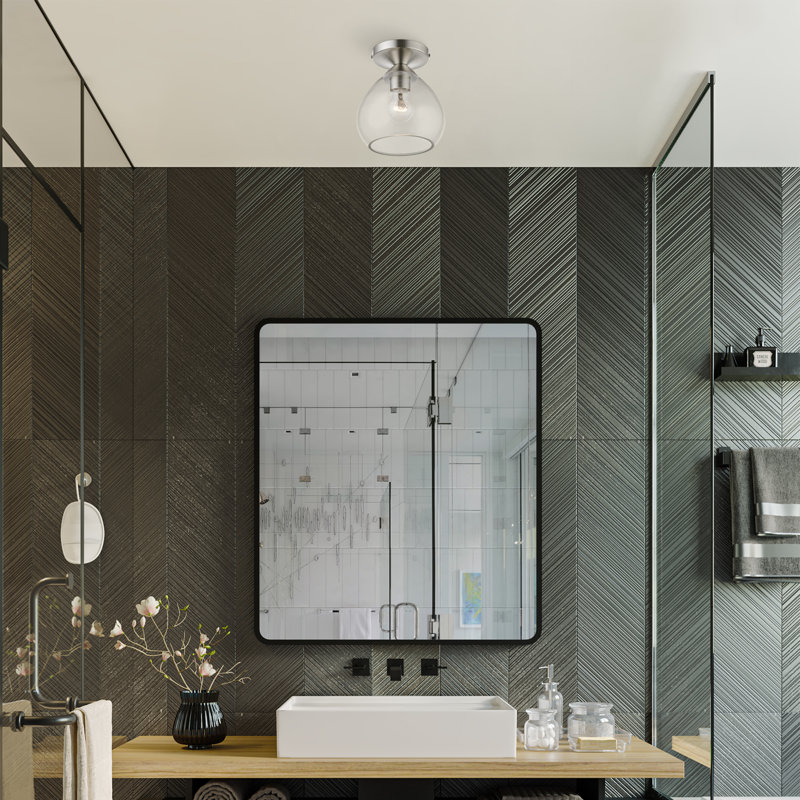 Plafonnier semi-encastré 1 lumière Astair Astair, Nickel brossé