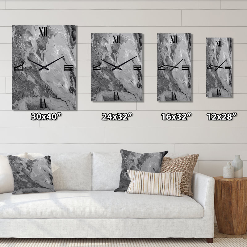 Horloge murale abstraite gris, Petit