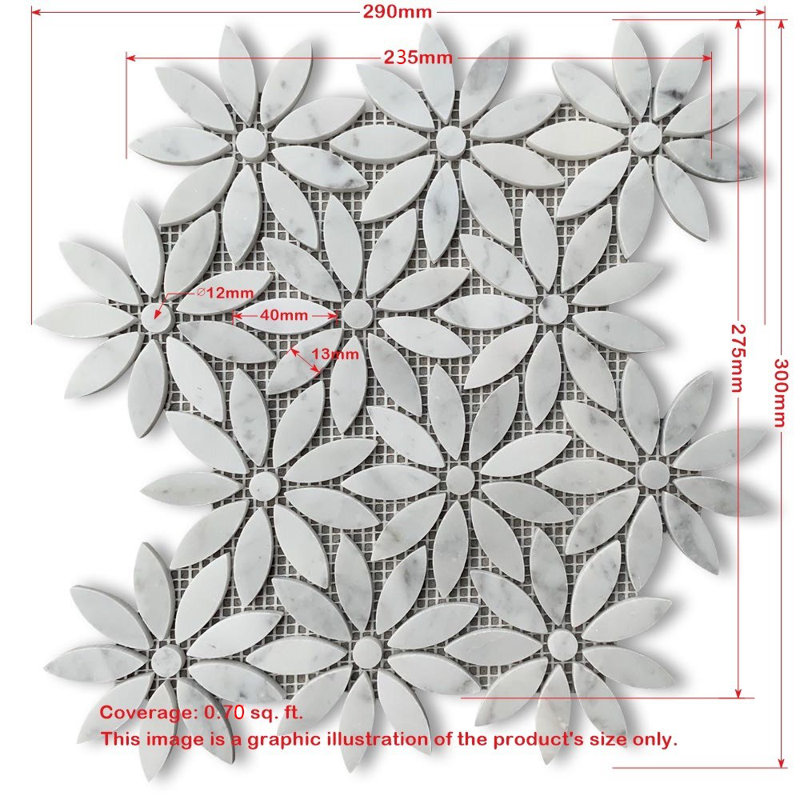 9" x 11" Marble Novelty Mosaic Wall & Floor Tile