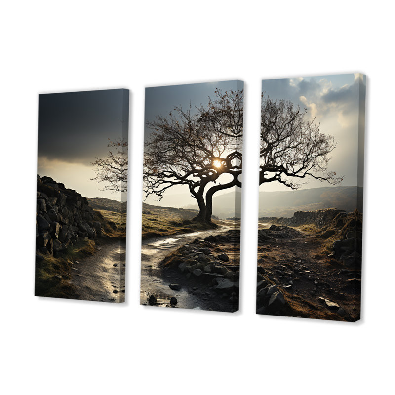 «Dark Storms Charm In Winter - Storms», ensemble d'art mural sur toile, H 32 po x l 48 po x P 1 po