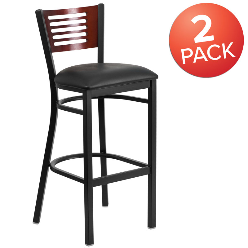 Tabouret de bar 32 po Thornfeldt, Noir, Rouge, 2