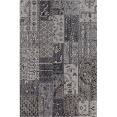 Fusion Wool Abstract Area Rug in Gray
