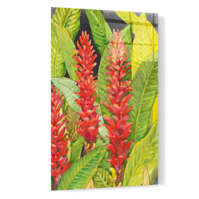Epic Art 'Red Tropical Flowers II' by Tim O'Toole, Acrylic Glass Wall Art