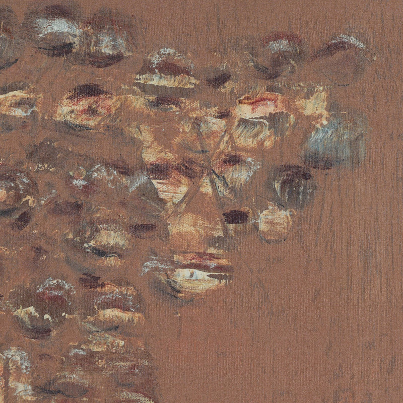 Copper Graffiti Painting by Jamie Beckwith, 48" H x 48" W
