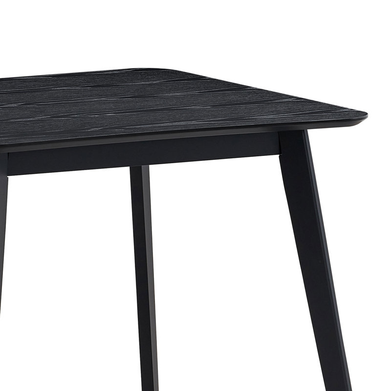 Square Wooden Dining Table for 4 Persons, Black
