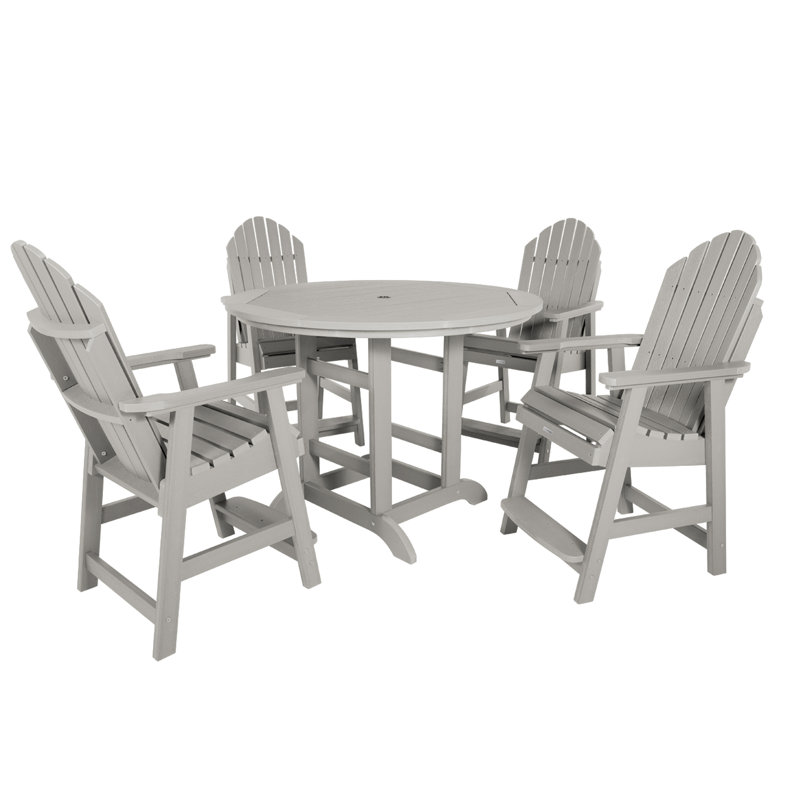 Anette 4-Person 48" Round, Counter-Height Dining Set, Gray