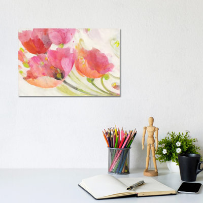 Poppies In The Breeze by Albena Hristova - Wrapped Canvas Print