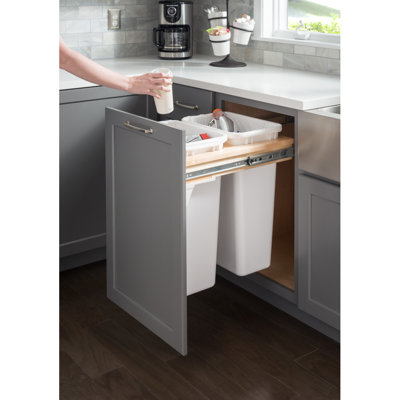 Top Mount Soft-Close Double Trash Can Unit - for 21" Opening