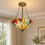 Luminaire suspendu à intensité variable 2 lumières de style Tiffany Mercer41 12 po avec abat-jour en verre coloré, ampoules E26 incluses