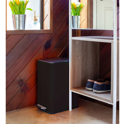 Poubelle de salle de bain rectangulaire en acier inoxydable 2,6 gallons