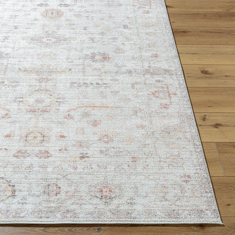Our PNW Home x Livabliss Vintage Traditional Oriental Boho Ivory Rust Area Rug, Runner 2'8" x 10'