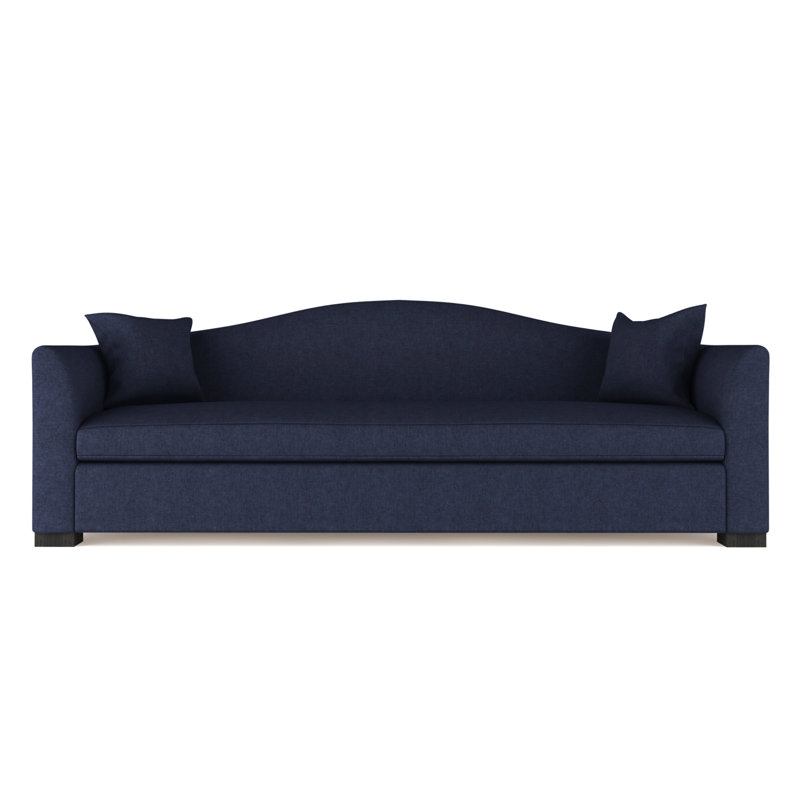 Canapé Horatio, H 33 po x l 108 po x P 40 po, Velours moelleux imprimé bleu, Ébène