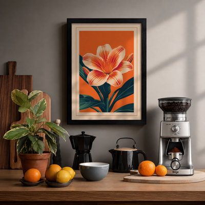 Striped Bloom Botanical - Framed Print