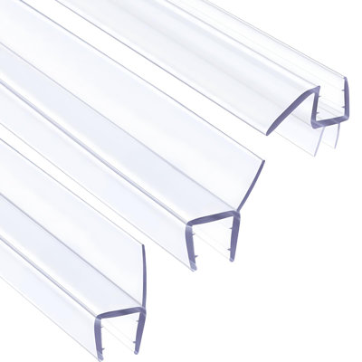 Shower Door Seal Kit For 1/2" Glass: Ultra Clear Polycarbonate 36" Bottom Sweep + Two 84" Side Seals (3-Piece Set)