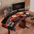 Kukwa Curved Steel Computer Desk with Built-In Electrical Outlet