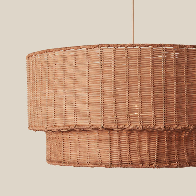 Cocktail Two-Tier Wicker Pendant
