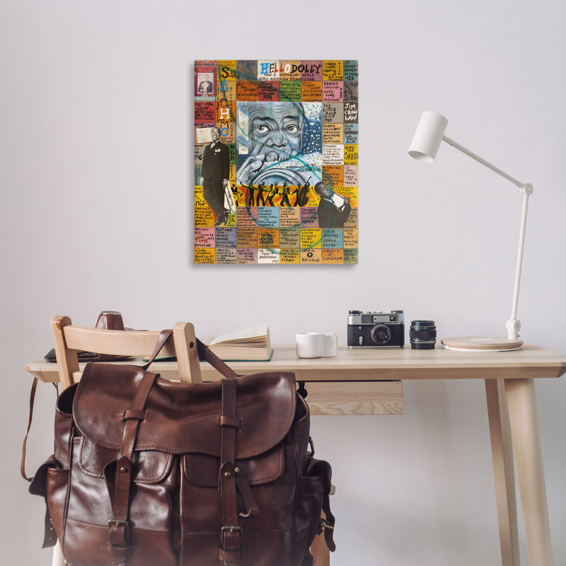 Art mural sur toile Louis Armstrong par Sabin, H 40 po x l 30 po