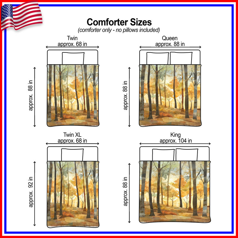 Autumn Forest Landscape Comforter, Twin