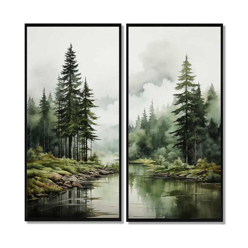 Pin, Silent Wilderness - Pin, art mural, 32" H x 32" W, Impression encadrée flottante, Black