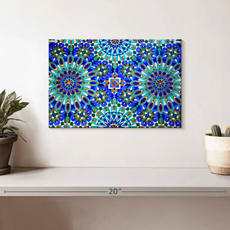 Mosaïque bleue Kerner en médina, H 8 po x l 12 po