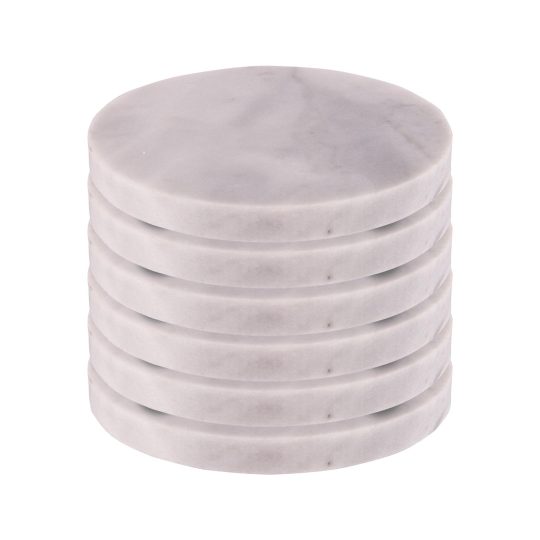 Marble Round 6 Piece Coaster Set