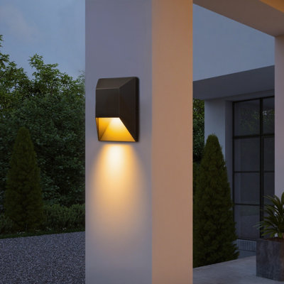 1-Light 9''H Dimmable LED Black Iron Outdoor Wall Light