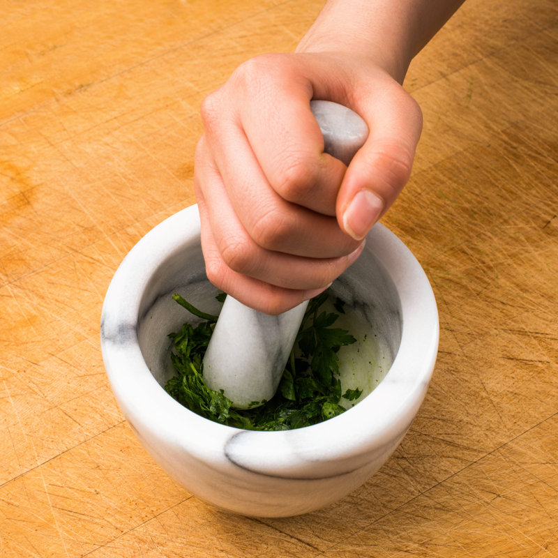 Stoneware Mortar And Pestle Set