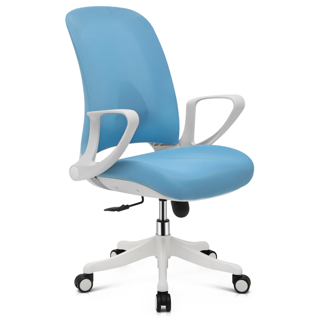 Ergonomic Office Chair, Rolling Mesh Desk Chair with Adjustable Height, Lumbar Support, Flip-up Arms Inbox Zero Upholstery 