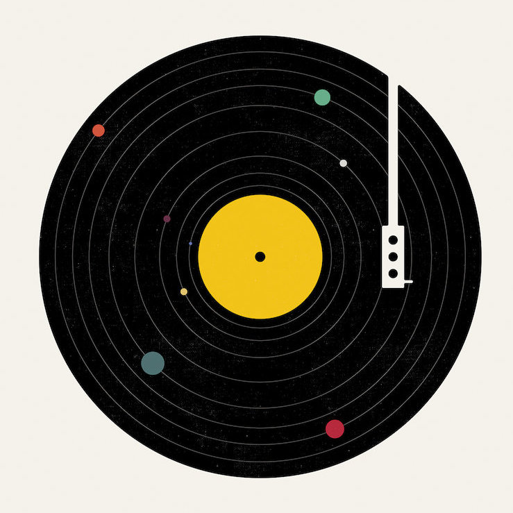 « music everywhere », impression sur toile tendue, H 37 po x l 37 po x P 1,5 po