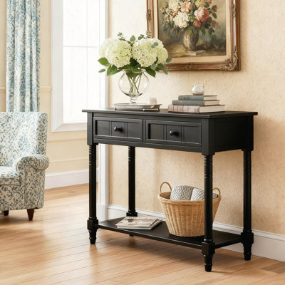 Console de style traditionnel avec deux tiroirs