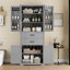 Armoire de rangement avec espace de rangement multifonctionnel, portes avec tablettes de rangement, 2 tiroirs, tablette réglable-1984458926