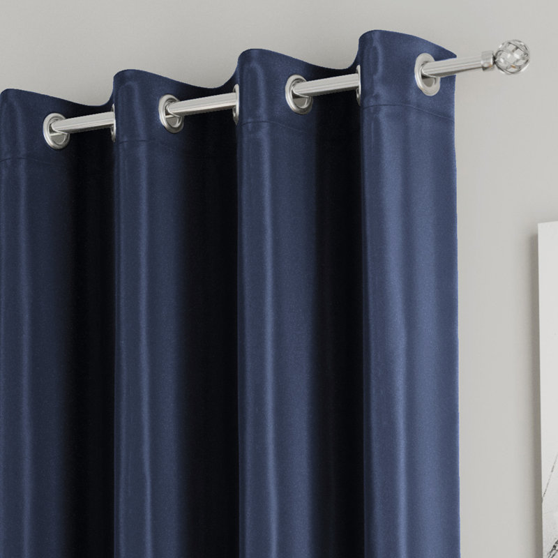 Stefany Room Darkening Curtains, Navy