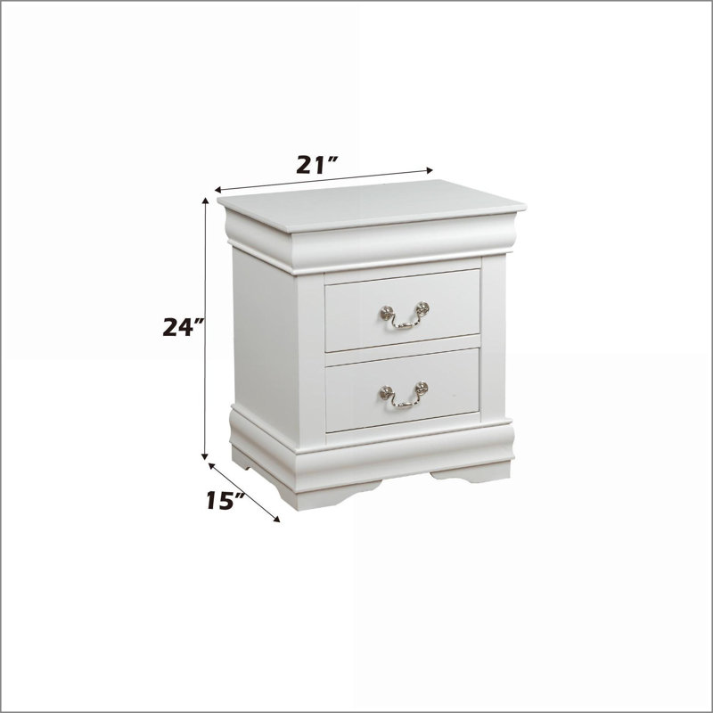 Ensemble de chambre à coucher, lit-bateau 2 pièces Eastern King Traditional Table de chevet | Blanc | Lits-bateau, Blanc