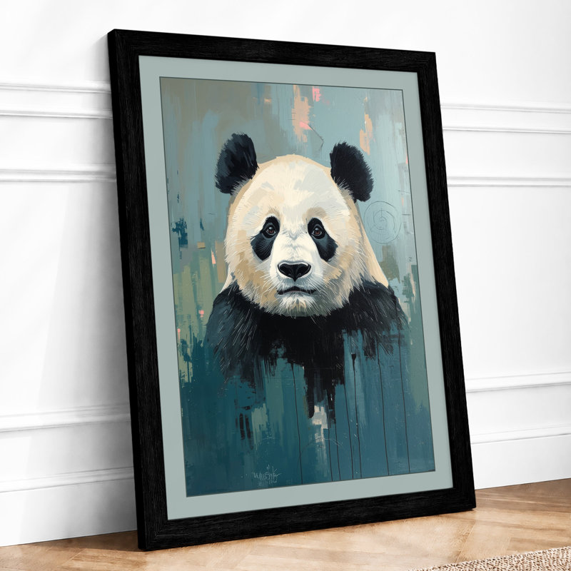 Contemplative Panda Modern - Print, A1 - 84.1 x 59.4 cm, Black