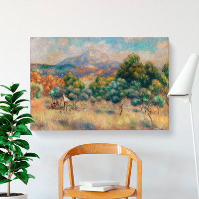 Mount Of Sainte-Victoire by Pierre-Auguste Renoir - Wrapped Canvas Painting
