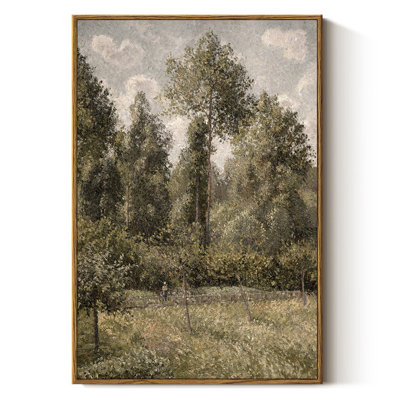 Classic Vintage Bird on Branch Canvas Print, 24'' H x 16'' W Framed Wall Art