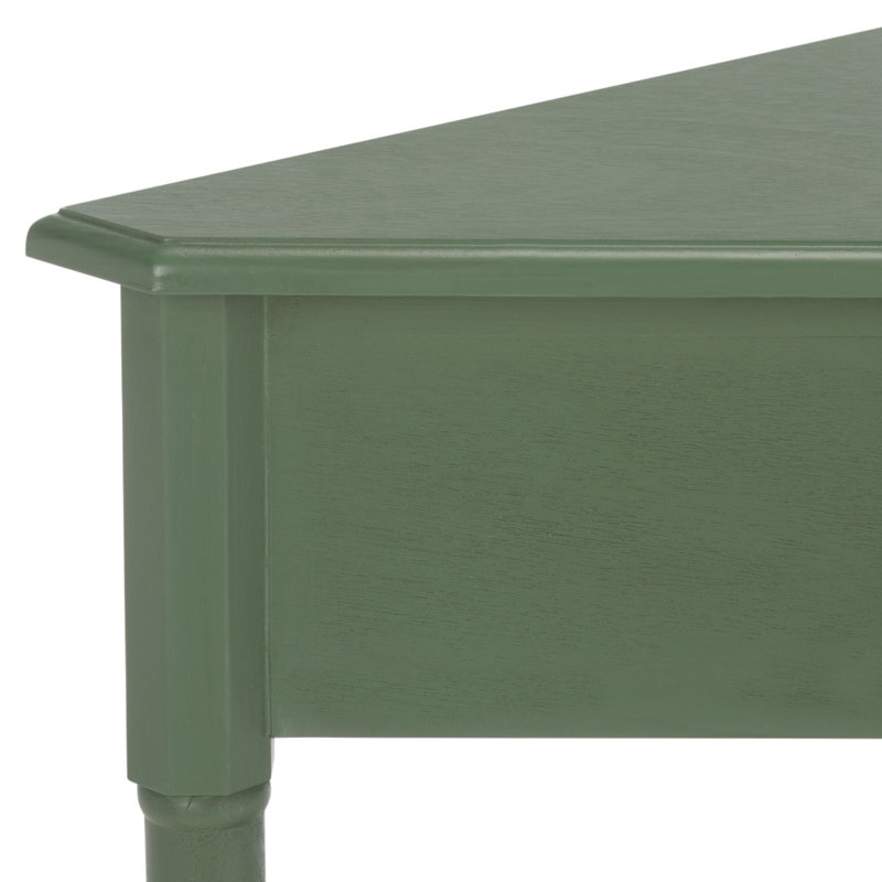 Twerton Solid Wood 3 Legs End Table with Storage, Dusty Green