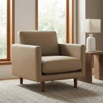 Fauteuil en cuir véritable Anabel