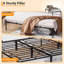 Structure de grand lit plateforme en métal avec lattes en acier renforcé - Silencieux, aucun sommier nécessaire, rangement sous le lit-2047560054